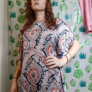 MK blouse flowy scarf top cover up